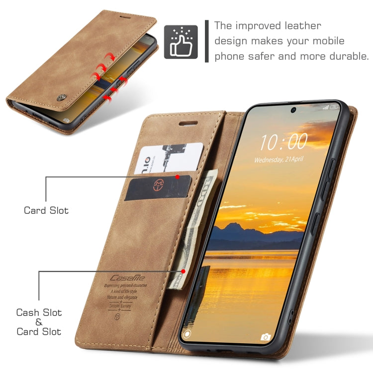 For Xiaomi Poco X6 Pro CaseMe 013 Multifunctional Horizontal Flip Leather Phone Case(Brown)