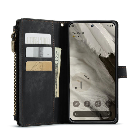 For Google Pixel 8 CaseMe C30 Multifunctional Leather Phone Case(Black)