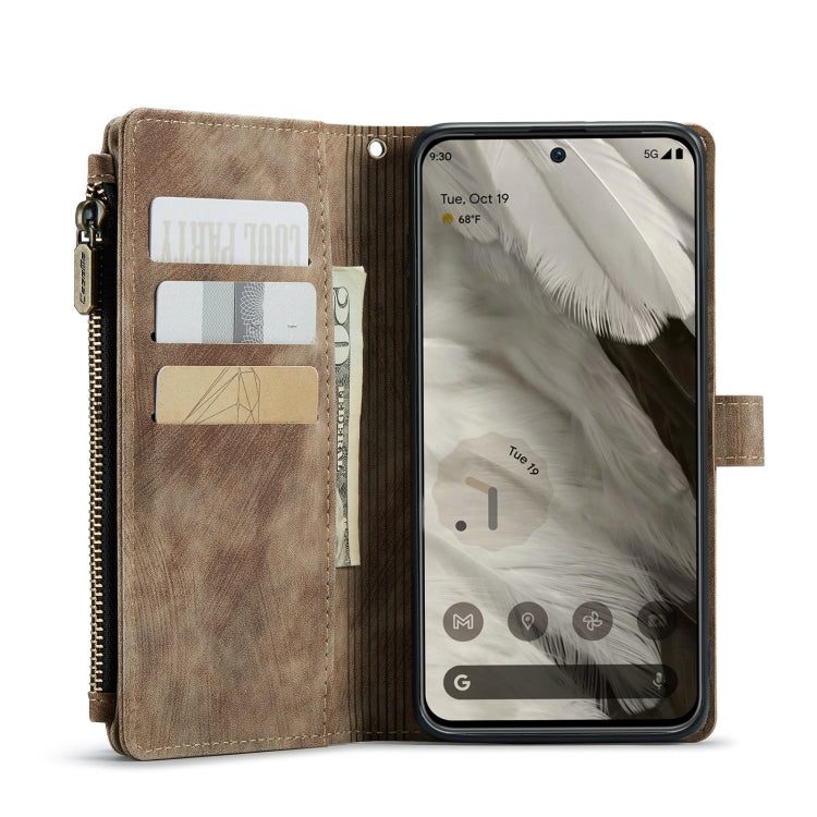 For Google Pixel 8 CaseMe C30 Multifunctional Leather Phone Case(Brown)