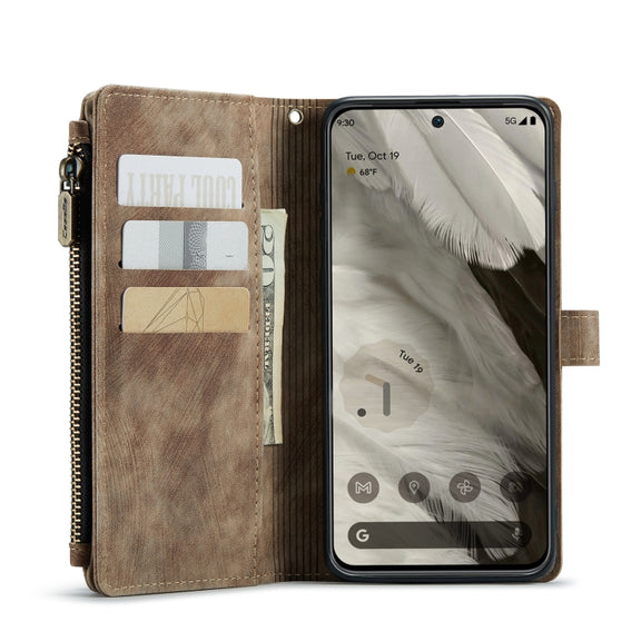 For Google Pixel 8 CaseMe C30 Multifunctional Leather Phone Case(Brown)