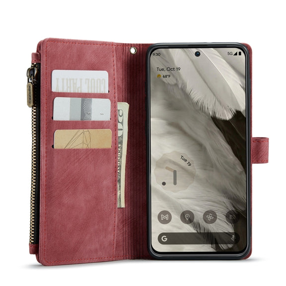 For Google Pixel 8 CaseMe C30 Multifunctional Leather Phone Case(Red)