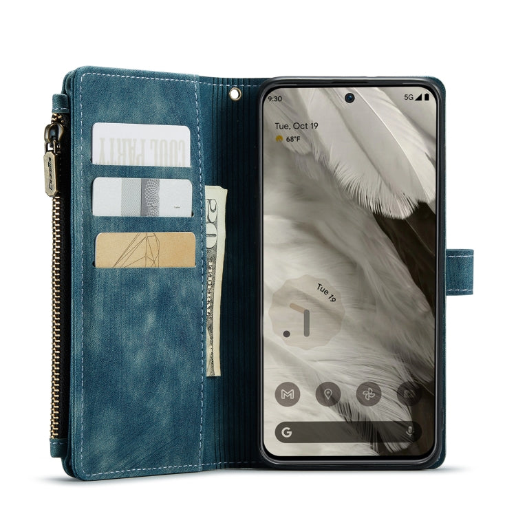 For Google Pixel 8 CaseMe C30 Multifunctional Leather Phone Case(Blue)