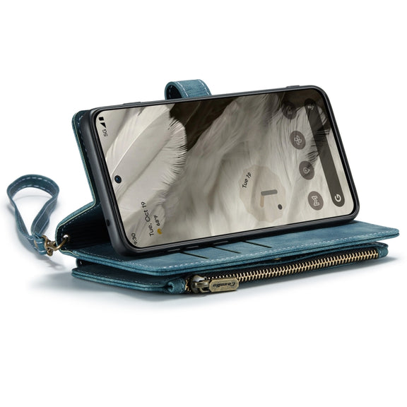For Google Pixel 8 CaseMe C30 Multifunctional Leather Phone Case(Blue)