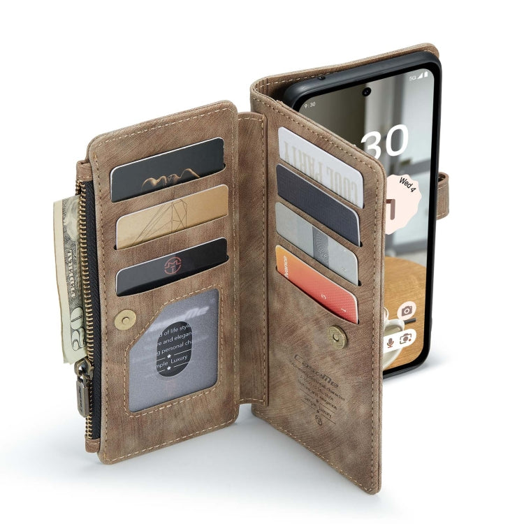 For Google Pixel 8a CaseMe C30 Multifunctional Leather Phone Case(Brown)