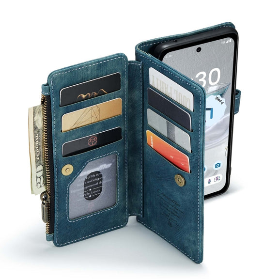 For Google Pixel 8a CaseMe C30 Multifunctional Leather Phone Case(Blue)