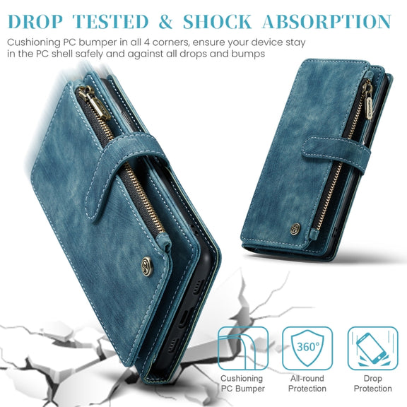 For Google Pixel 8a CaseMe C30 Multifunctional Leather Phone Case(Blue)