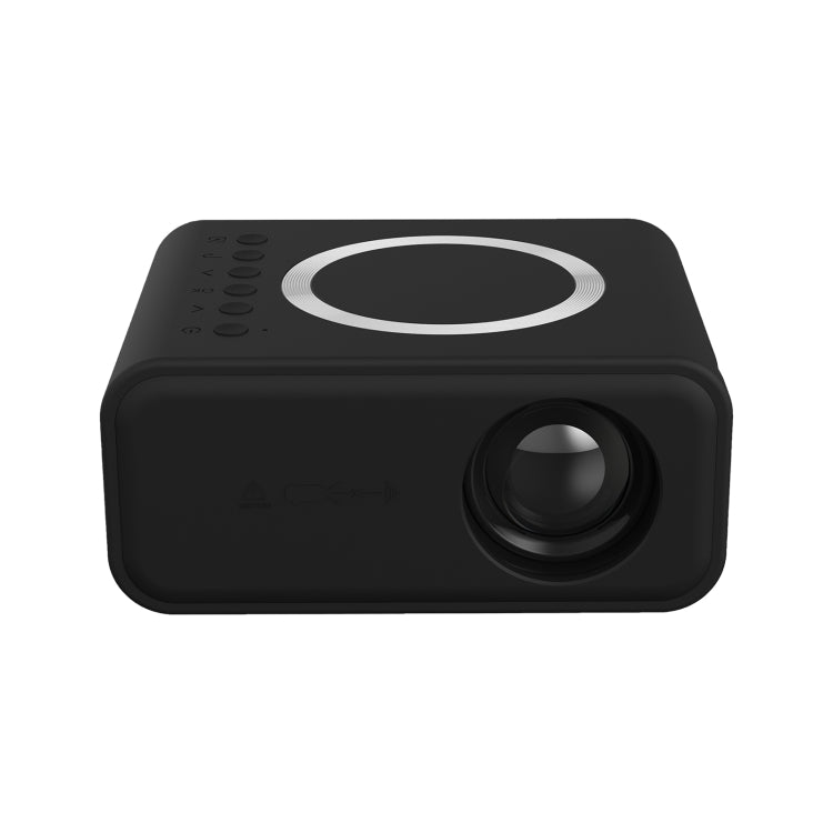 T300S 320x240 24ANSI Lumens Mini LCD Projector Supports Wired & Wireless Same Screen, Specification:US Plug(Black)