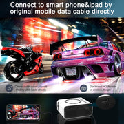 T300S 320x240 24ANSI Lumens Mini LCD Projector Supports Wired & Wireless Same Screen, Specification:EU Plug(White)