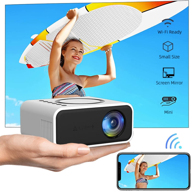 T300S 320x240 24ANSI Lumens Mini LCD Projector Supports Wired & Wireless Same Screen, Specification:AU Plug(Black)