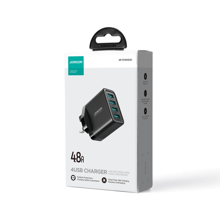 JOYROOM JR-TCN03 4.8A 24W 4 USB Ports Charger(UK Plug)