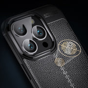 For iPhone 16 Pro Litchi Texture Shockproof TPU Phone Case(Black)