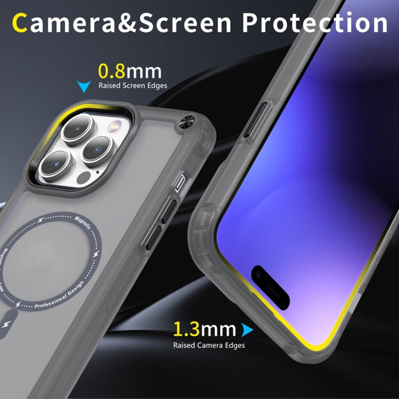 For iPhone 16 Pro Skin Feel TPU + PC MagSafe Magnetic Phone Case(Transparent Black)