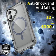 For iPhone 16 Skin Feel TPU + PC MagSafe Magnetic Phone Case(Transparent Black)