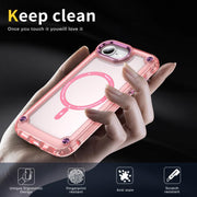 For iPhone 16e Skin Feel TPU + PC MagSafe Magnetic Phone Case(Transparent Pink)