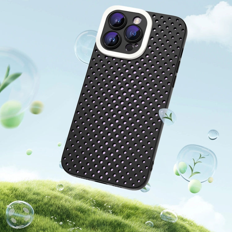 For iPhone 13 Pro Max Hollow Heat Dissipation TPU Phone Case(Black)