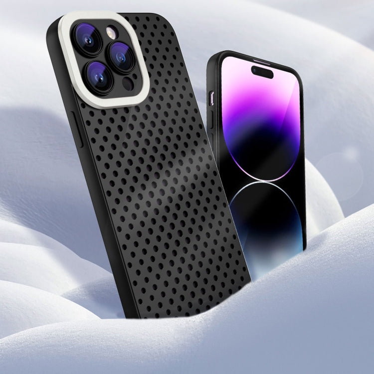 For iPhone 13 Pro Max Hollow Heat Dissipation TPU Phone Case(Black)
