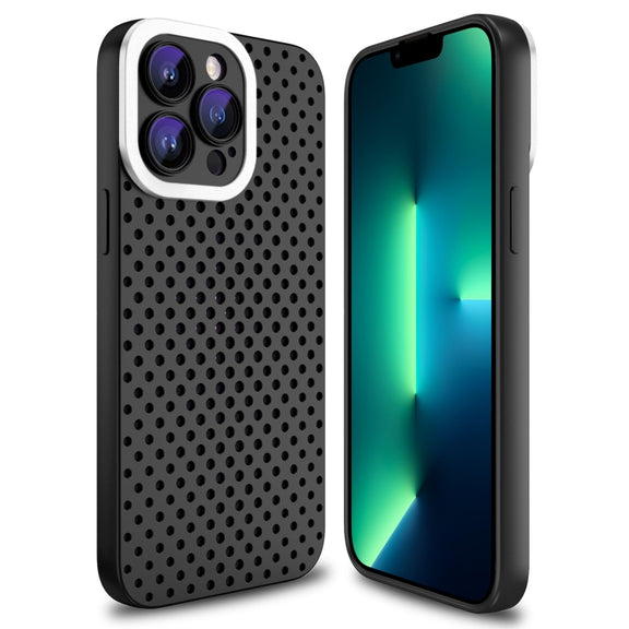 For iPhone 13 Pro Max Hollow Heat Dissipation TPU Phone Case(Black)