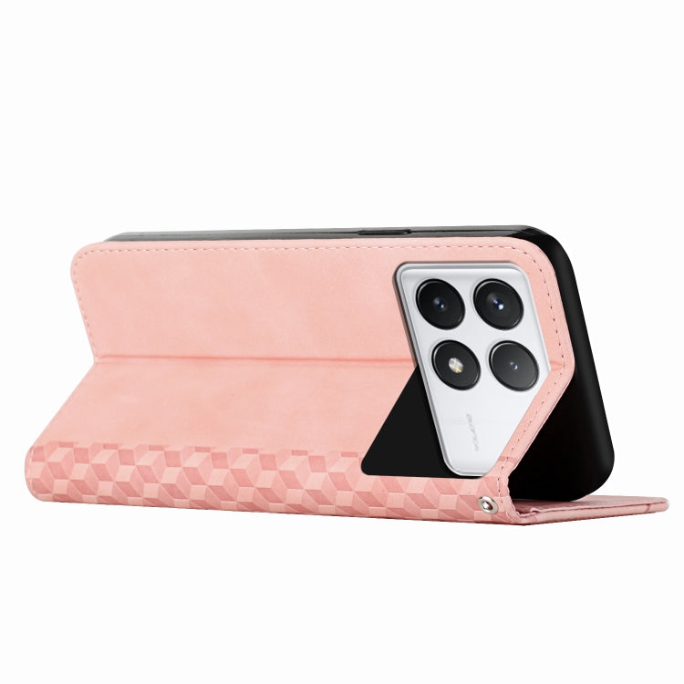 For Xiaomi Redmi K70 / K70 Pro Diamond Splicing Skin Feel Magnetic Leather Phone Case(Rose Gold)
