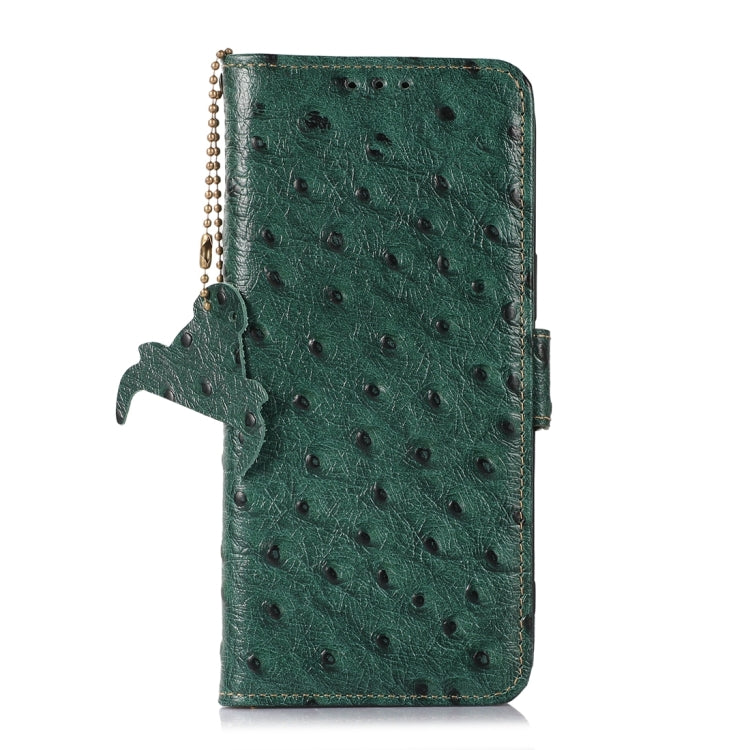 For OnePlus Ace 2 Pro Ostrich Pattern Genuine Leather RFID Phone Case(Green)