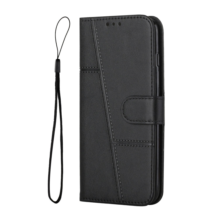 For Xiaomi Redmi A3 Stitching Calf Texture Buckle Leather Phone Case(Black)