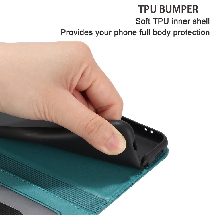 For iPhone 16 Pro Cat Embossing Pattern Leather Phone Case with Lanyard(Blue)