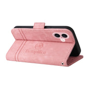 For iPhone 16 BETOPNICE Dual-side Buckle Leather Phone Case(Pink)