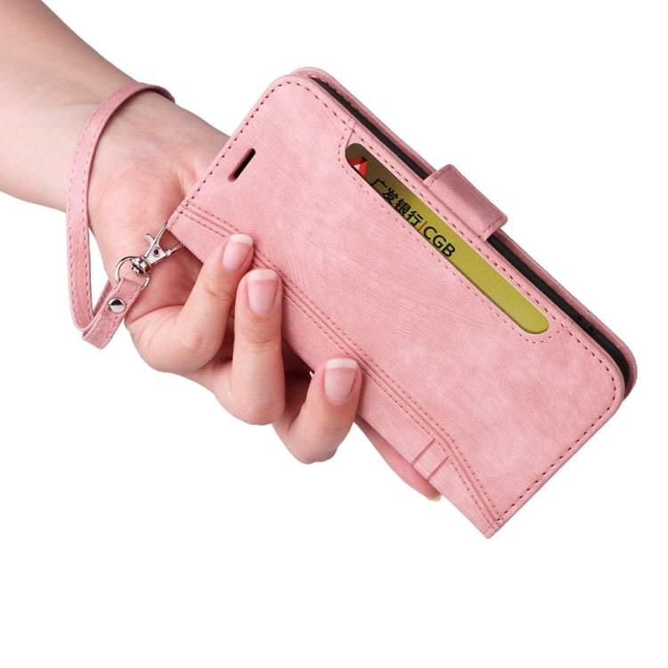 For iPhone 16 BETOPNICE Dual-side Buckle Leather Phone Case(Pink)