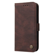 For iPhone 16e Skin Feel Life Tree Leather Phone Case(Brown)