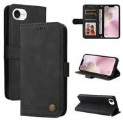 For iPhone 16e Skin Feel Life Tree Leather Phone Case(Black)