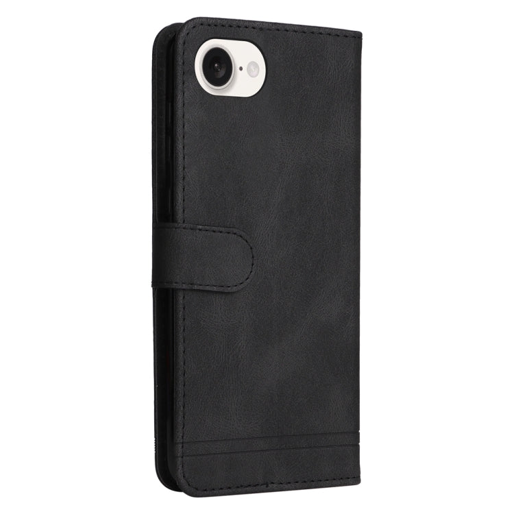 For iPhone 16e Skin Feel Life Tree Leather Phone Case(Black)