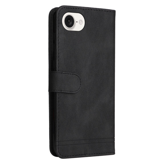For iPhone 16e Skin Feel Life Tree Leather Phone Case(Black)