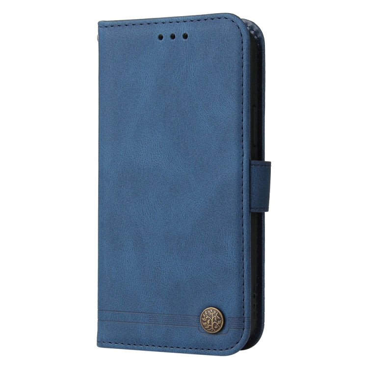 For iPhone 16e Skin Feel Life Tree Leather Phone Case(Blue)