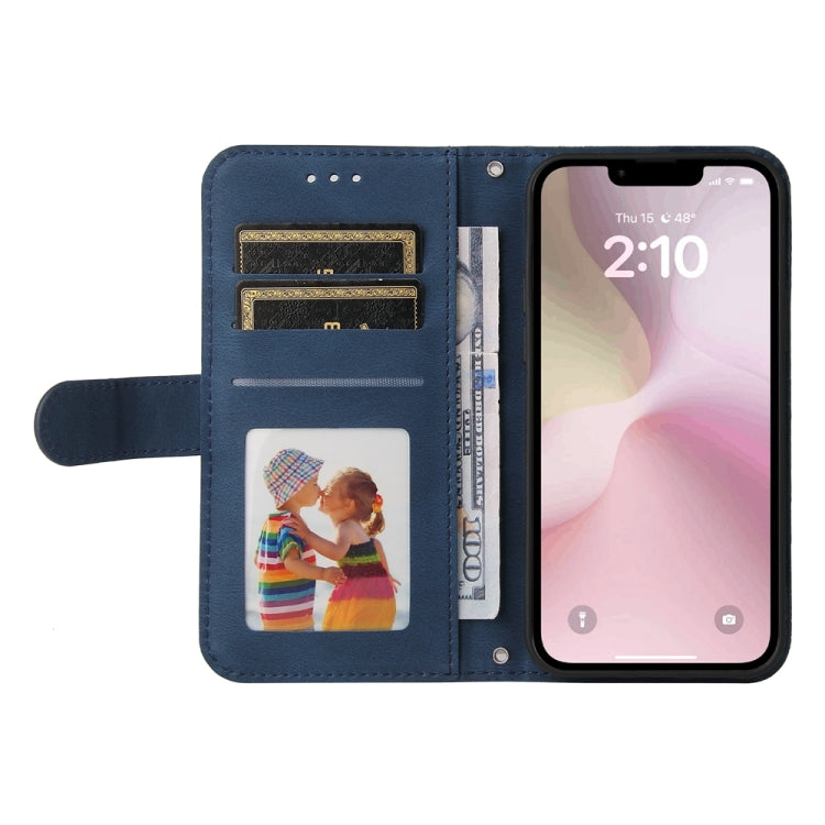 For iPhone 16e Skin Feel Life Tree Leather Phone Case(Blue)