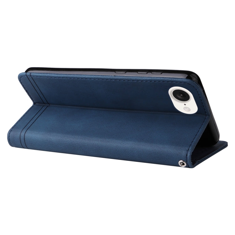 For iPhone 16e Skin Feel Life Tree Leather Phone Case(Blue)