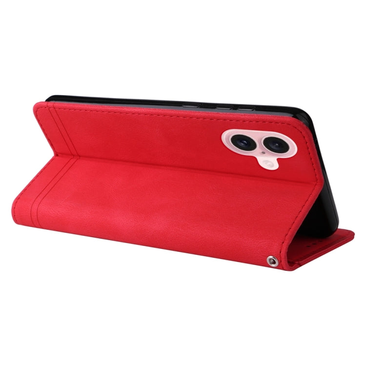 For iPhone 16 Skin Feel Life Tree Leather Phone Case(Red)