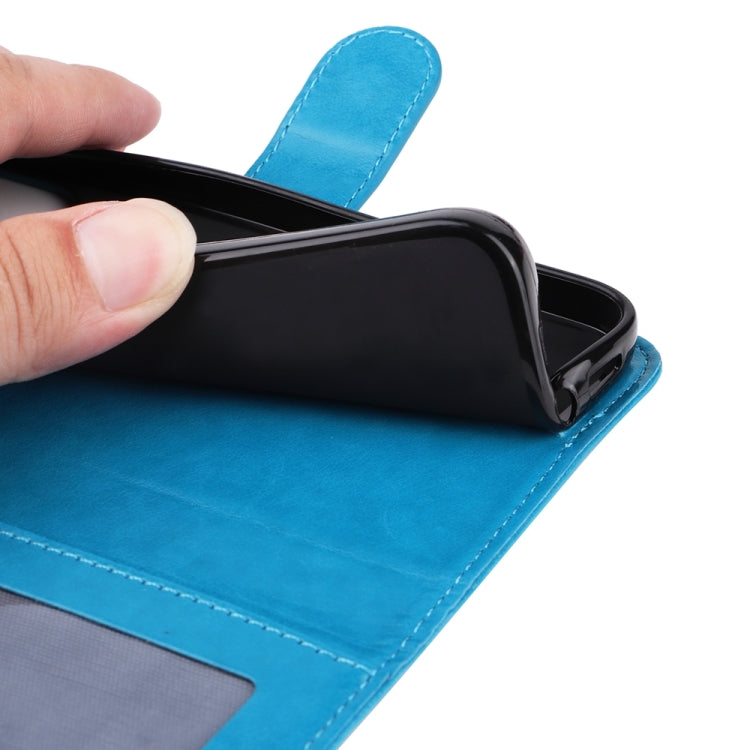 For iPhone 16e Embossed Sunflower Leather Phone Case(Blue)