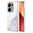 For Xiaomi Poco M6 Pro 4G Electroplating Marble Dual-side IMD Phone Case(White 006) - Xiaomi Cases by PMC TechLife | Online Shopping South Africa | PMC TechLife | Buy Now Pay Later Mobicred
