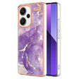 For Xiaomi Redmi Note 13 Pro+ 5G Electroplating Marble Dual-side IMD Phone Case(Purple 002) - Note 13 Pro+ Cases by PMC TechLife | Online Shopping South Africa | PMC TechLife | Buy Now Pay Later Mobicred