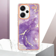 For Xiaomi Redmi Note 13 Pro+ 5G Electroplating Marble Dual-side IMD Phone Case(Purple 002)