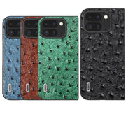 For Google Pixel 9 Pro Fold ABEEL Genuine Leather Ostrich Texture Phone Case(Coffee)