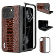 For Google Pixel 9 Pro Fold ABEEL Genuine Leather Weilai Series Phone Case(Coffee) - Google Cases by PMC TechLife | Online Shopping South Africa | PMC TechLife | Buy Now Pay Later Mobicred