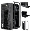 For Google Pixel 9 Pro Fold ABEEL Genuine Leather Weilai Series Phone Case(Black) - Google Cases by PMC TechLife | Online Shopping South Africa | PMC TechLife | Buy Now Pay Later Mobicred