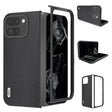 For Google Pixel 9 Pro Fold ABEEL Genuine Leather Xiaoya Series Phone Case(Black) - Google Cases by PMC TechLife | Online Shopping South Africa | PMC TechLife | Buy Now Pay Later Mobicred