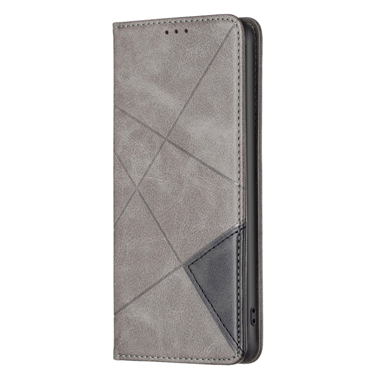For iPhone 16 Pro Rhombus Texture Magnetic Leather Phone Case(Grey)