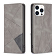 For iPhone 16 Pro Max Rhombus Texture Magnetic Leather Phone Case(Grey) - iPhone 16 Pro Max Cases by PMC TechLife | Online Shopping South Africa | PMC TechLife | Buy Now Pay Later Mobicred