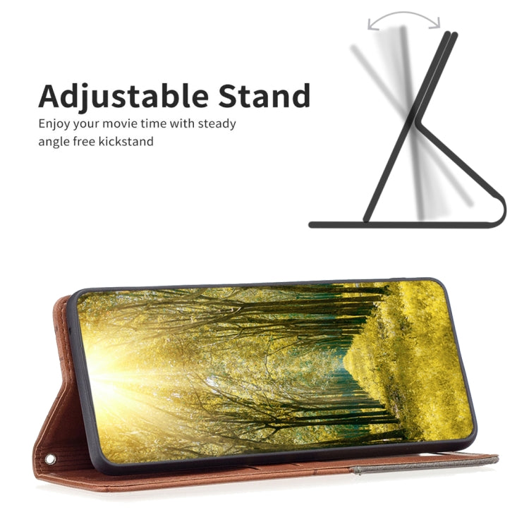 For iPhone 16 Rhombus Texture Magnetic Leather Phone Case(Brown)