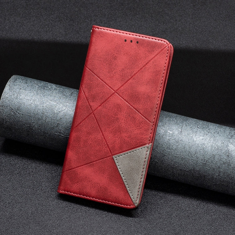 For iPhone 16 Plus Rhombus Texture Magnetic Leather Phone Case(Red)