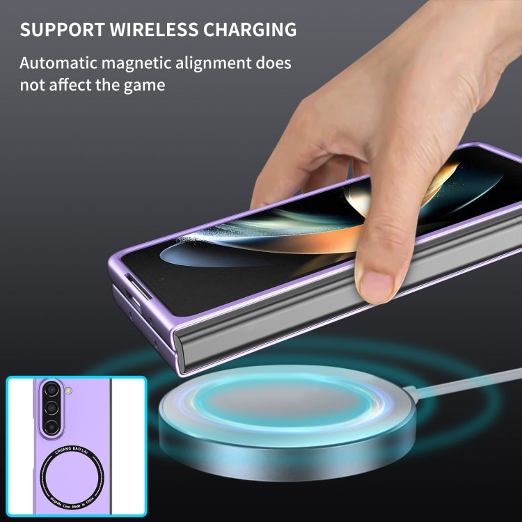 For Samsung Galaxy Z Fold5 Magsafe Magnetic Folding PC Phone Case(Purple)