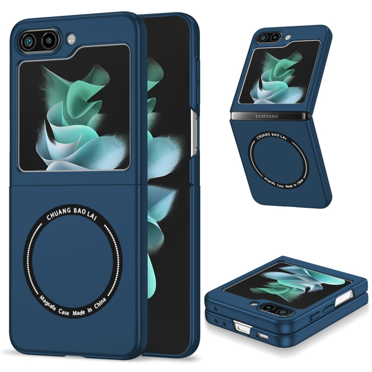 For Samsung Galaxy Z Flip5 5G Magsafe Magnetic Folding PC Phone Case(Blue)