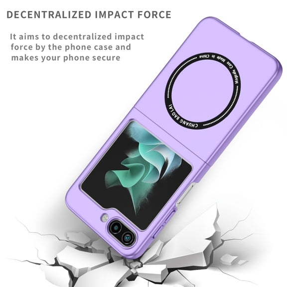 For Samsung Galaxy Z Flip5 5G Magsafe Magnetic Folding PC Phone Case(Purple)